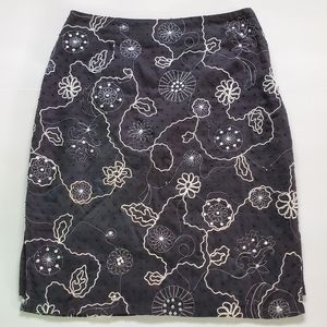 ts dixin Embroider S2 Cotton ALine Skirt